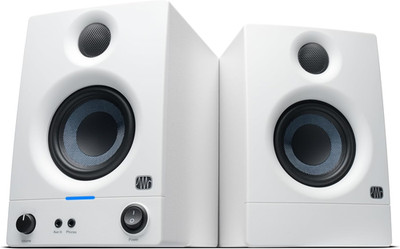 Eris 3.5 Studio Monitors (White), Pair   3.5'' Inch Powered Bookshelf Speakers, S