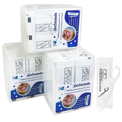 200 Count Individually Wrapped Dental Floss Picks - Travel Flossers for Teeth Cl