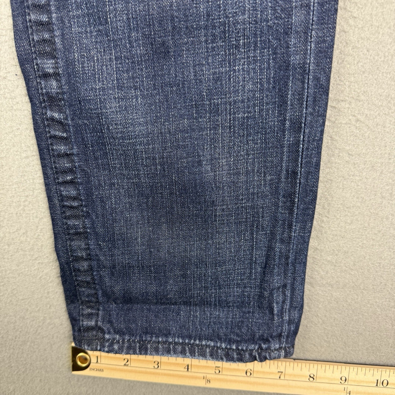 True Religion Jeans Men's 33 (Fits 35x34) Skinny Flap Pockets Blue Embroidered