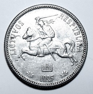 LITHUANIA 2 Litu 1925 Silver Great Condition NO RESERVE