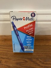 PaperMate 2095462 Profile Retractable Ballpoint Pens 1.0mm Med Blue Box of 12