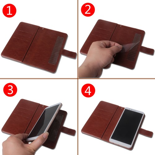 Premium Flip Leder Tasche Hülle Skin Etui für Alcatel Tetra 4G LTE 5041C 5 Zoll - Bild 6 von 18