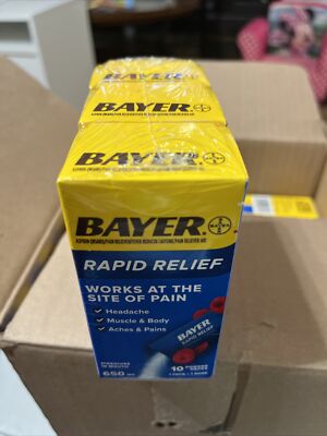Bayer (3 Boxes)Rapid Relief Powder Packs wAspirin & Caffeine 30 Ct Ea Exp 8/25