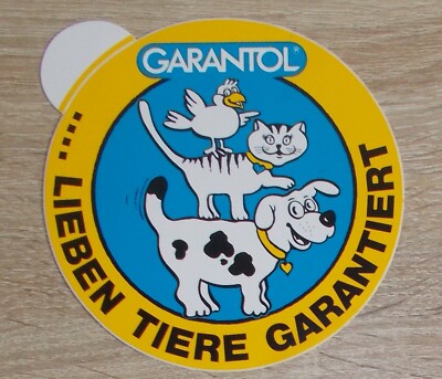 Old Sticker | Sticker Garantol Love Animals Guaranteed - Dog Cat Bird