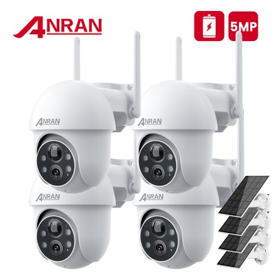 5MP Solar Überwachungskamera Aussen Akku WiFi 360°PTZ Kamera Alexa-Unterstützung