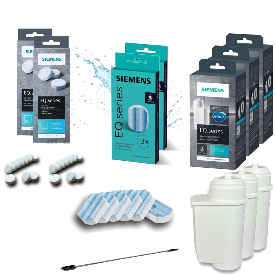 SIEMENS, SCANPART, BOSCH-SIEMENS-HAUSGERÄTE Siemens EQ.Series Pflegeset, Entkalker TZ80002A, Wasserfilter, Reiniger Tabs