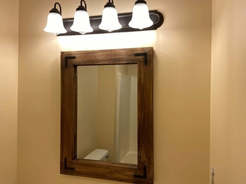 Bathroom Vanity Mirror Large Rustic Farm Country Cabin Wood Vintage Style 32x24 - Picture 9 of 24