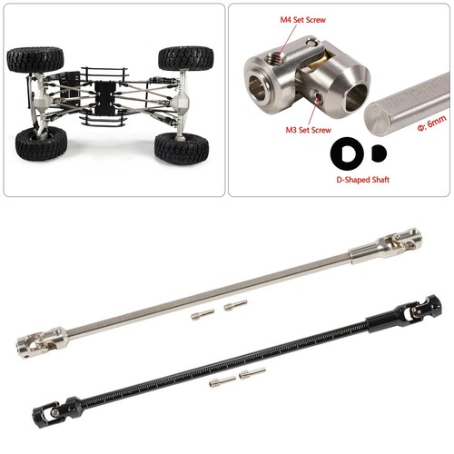 Cut to Length Drive shaft 68-229mm for 1/10 RC Crawler LCG Capra SCX10 Pro DIY