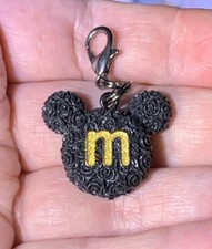 Black Mickey Mouse Rose   Charm Zipper Pull  Keychain Add On Clip 