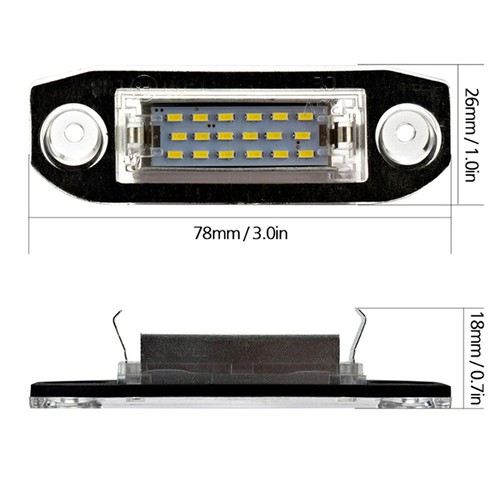 LED car license plate light 12V white light for Volvo S40 S60 S80 XC70 XC60 - Photo 3/12