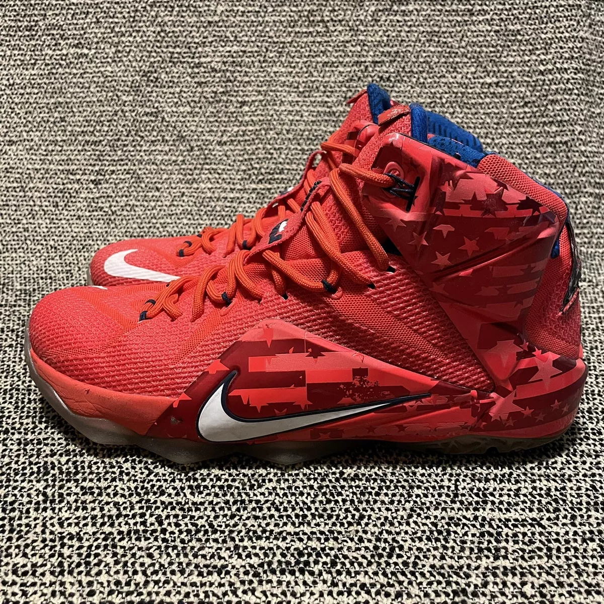 Nike Lebron 12 USA Size 11 Red Blue Independence 684593 616