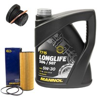 MotoröL Set 5W30 5 Liter + ÖLfilter SH 4036 P + Schraube FüR Audi Q7 VW Touareg