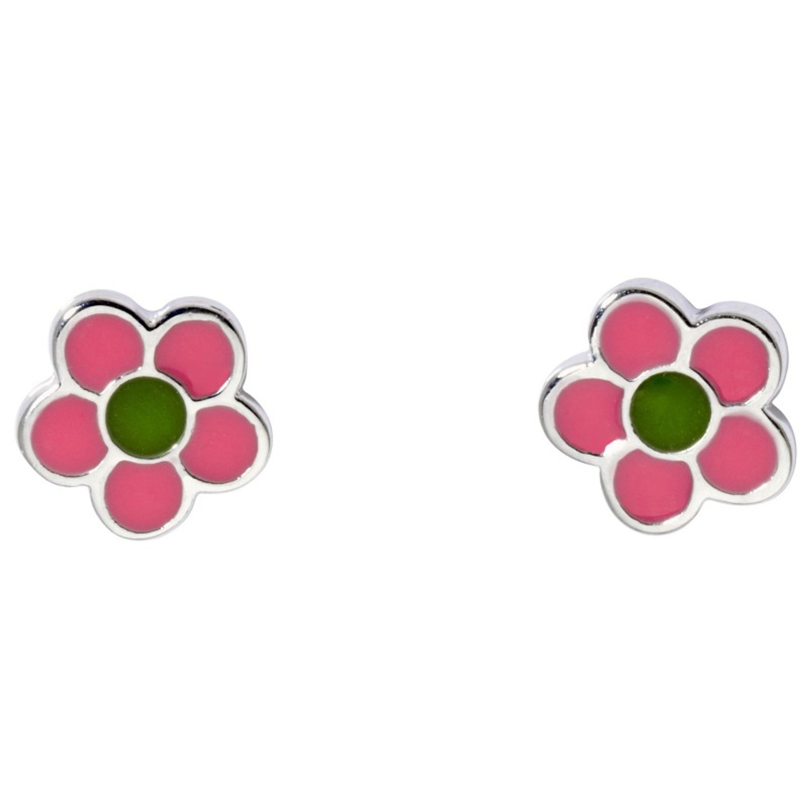 Basic Silber Ohrringe SK22 Kinder Ohrschmuck Blume rosa grn Sterling-Silber 925 4490₽