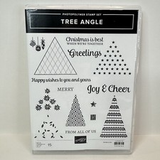 Stampin'Up TREE ANGLE Stamps Set Retired - Photopolymer Christmas Set Of 15