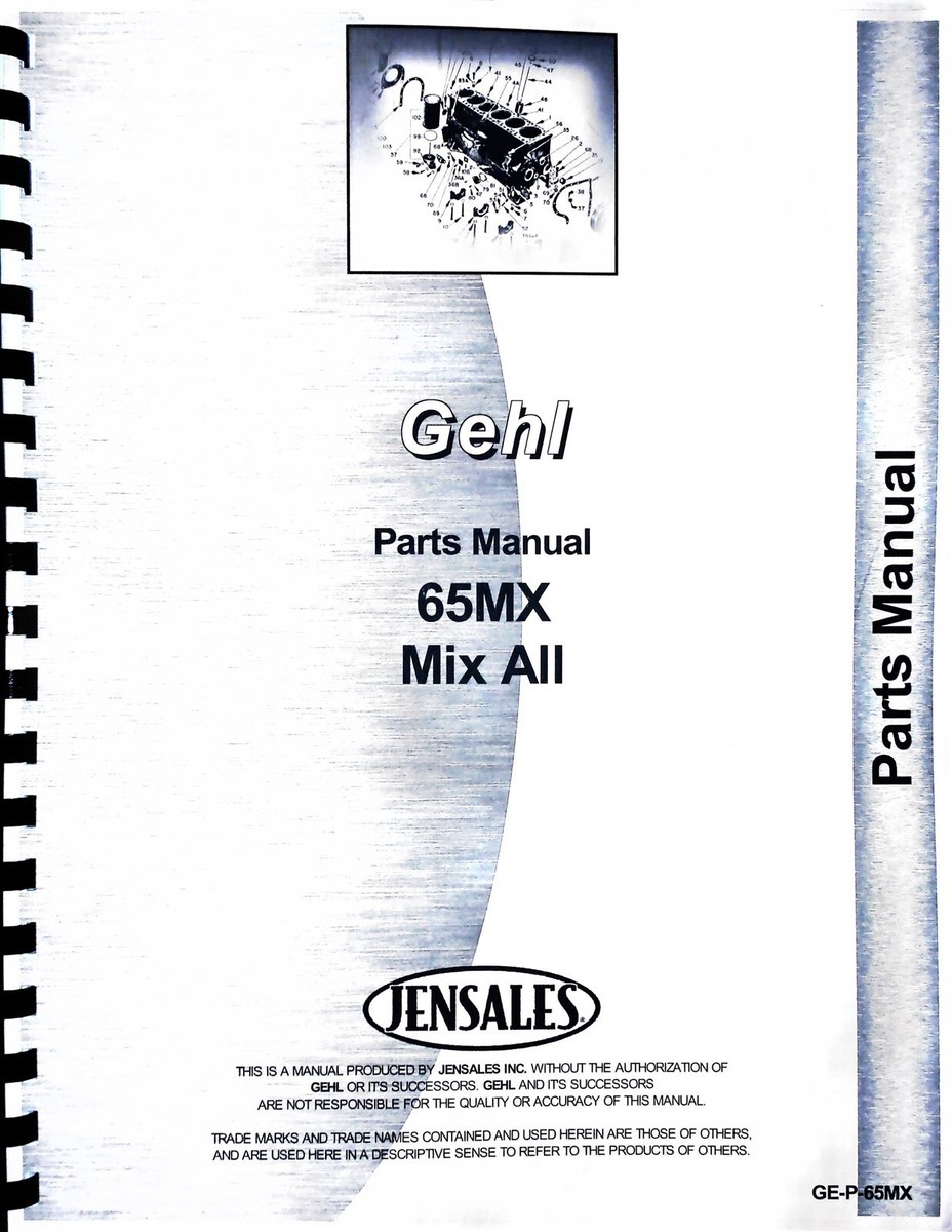 Gehl 65MX Grinder Mixer Mill Parts Manual Catalog | eBay