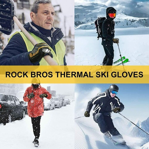 ROCKBROS Winter Handschuhe Skihandschuhe Wasserdicht Fahrrad Motorrad Warm Sport - Bild 7 von 8