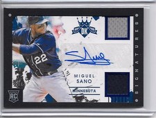 2016 Diamond Kings MIGUEL SANO BLUE FRAMED DUAL JERSEY AUTO SP #13/49 TWINS!