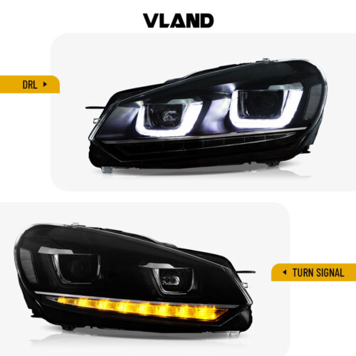 VLAND Paar Scheinwerfer Für Golf 6 VI MK6 GTD TSI TDI 2010-2014 W/Sequentiell - Bild 6 von 16