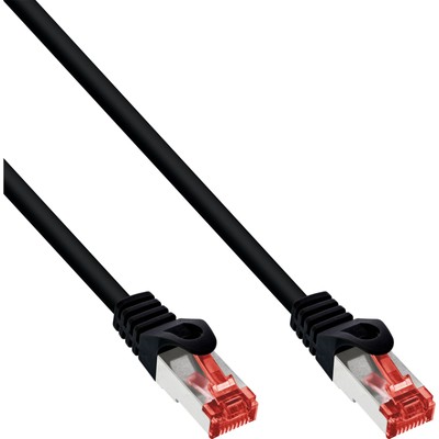 InLine  Patchkabel, S/FTP (PiMf), Cat.6, halogenfrei, Kupfer, schwarz, 3m