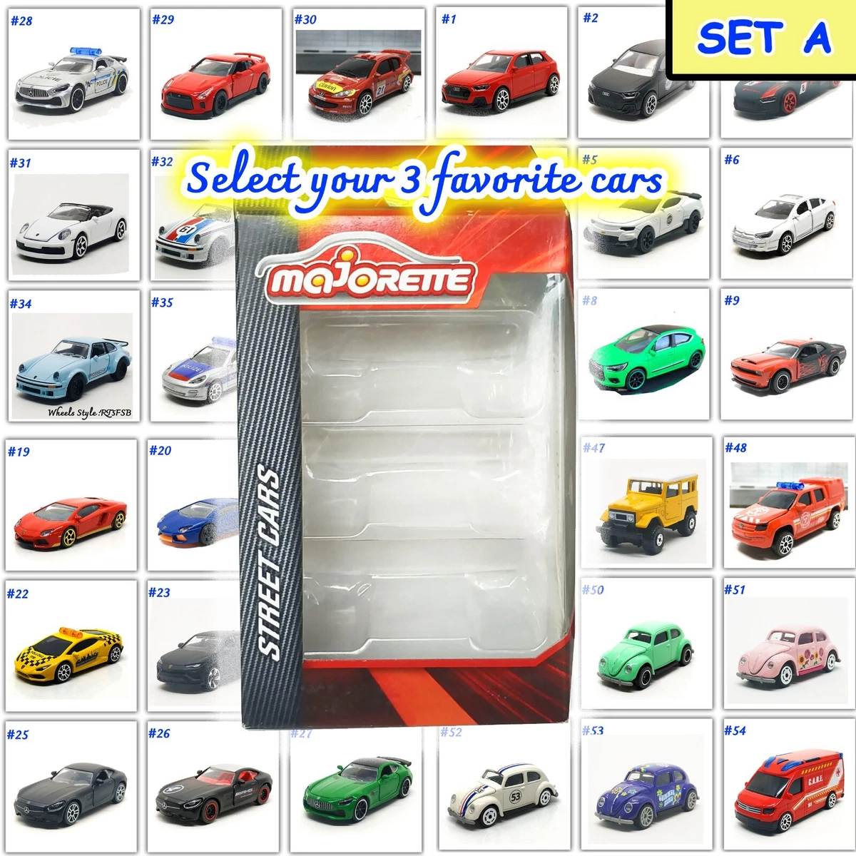 Majorette Car Box Set 3 Car, Choose Your Own Model Car, all New cars: Set A