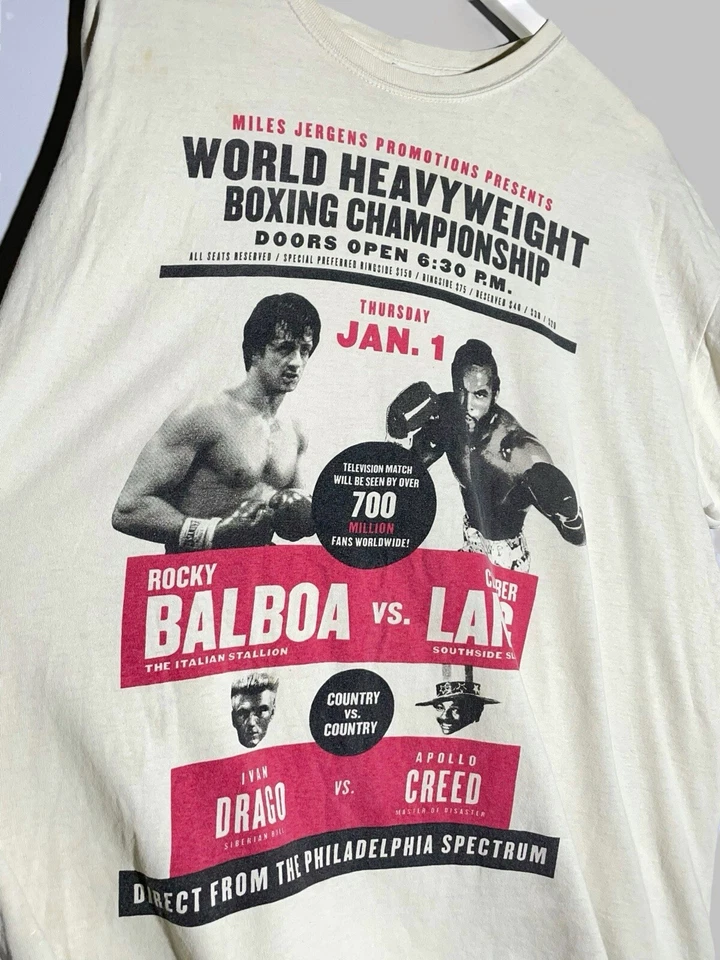 Rocky Balboa vs Clubbed Lang ROCKY Movie T-Shirt 2011 - Image 4 of 4
