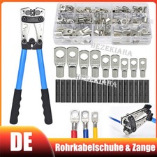 Batteriekabelschuh Crimpwerkzeug Crimpzange + 240x Rohrkabelschuhe Sortiment Set