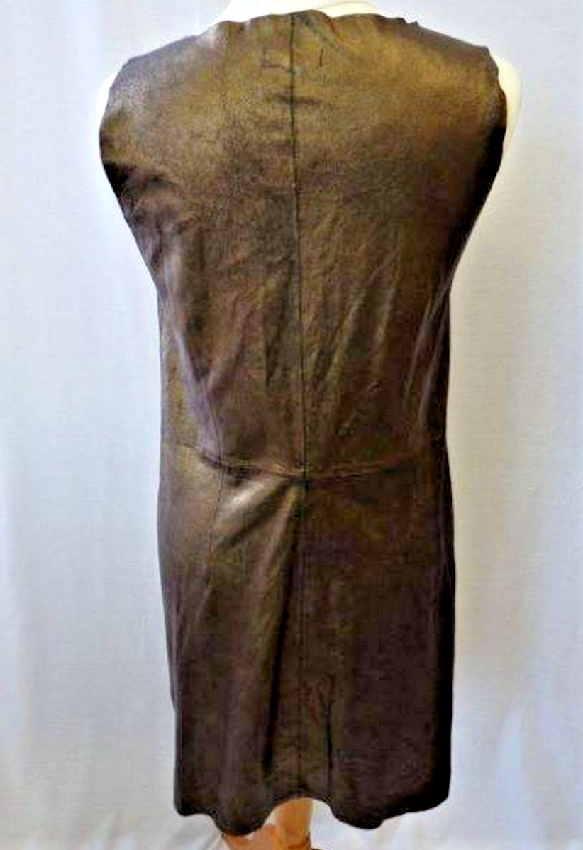 Luxury 100% Goat Leather Bronze Gold Dress - RRP £1,250 image 2