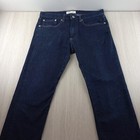 Men's Skinny Denim Jeans Size 31 GAP Low Rise Stretch Raw Dark Blue Short Leg