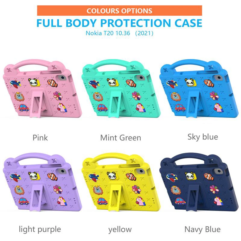 For Nokia T20 / T21 10.4 2021 Tablet Case Shockproof Kids Cute EVA Handle Cover - Image 2 of 4