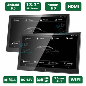 2pcs 13 3 Android 9 0 Car Headrest Monitor Screen Wifi Bluetooth Hdmi Usb Fm Tf Ebay