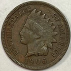 1906 Indian Head Cent Choice Extremely Fine XF+ Coin #17991