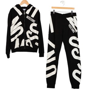 Moschino preto logotipo moletom capuz zíper Garotas \u0026 Conjunto Moletom Tamanho 12 | eBay