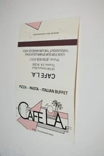 Cafe LA Tarzana California 40 Strike Matchbook Cover