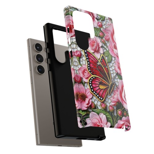 Rose Tough Case Butterfly Mosaic Pink iphone 16 15 14 13 S25 S24 S23 S22 - 第 182/240 張圖片