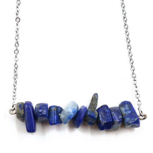 Collier En Lapis Lazuli Naturel D'Afghanistan - 266 Carats - Argent 925 - Longueur 45cm