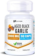 Aged Black Garlic Capsules 2000 mg Equivalent  90 Vegan 90 Count Pack of 1 