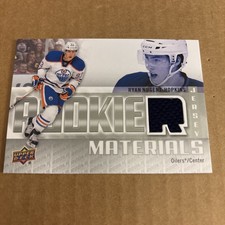 2011 UD Rookie Materials JSY RELIC Ryan Nugent Hopkins #RM-RN Oilers Card (f3). rookie card picture