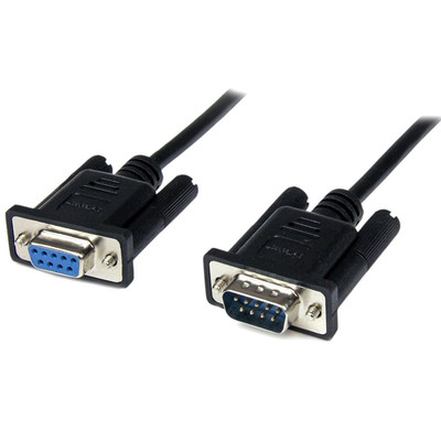 2M Black DB9 RS232 Serial Null Modem Cable F/M - DB9 Male to Female