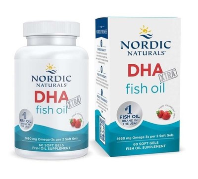Nordic Naturals DHA Xtra 1660mg Omega-3 - 60 Weichkapseln Erdbeere