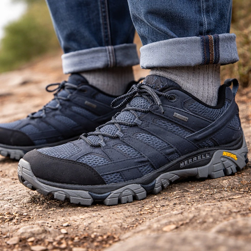 NEW Merrell Men\'s Moab 2 GTX Hiking Shoes Gore-Tex‎ Size 12M in Navy Marine #874 Amazon.com | Merrell Men main image 3