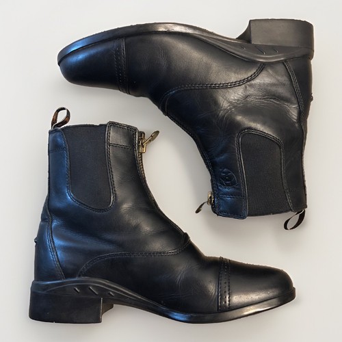 Ariat Wmn's Heritage III Zip Paddock Black Leather Boots 10000799 7 B🛑 Nicotine