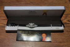 Marcel Druker Crystal Hide and Pick Watch with Leather Strap In Original Box