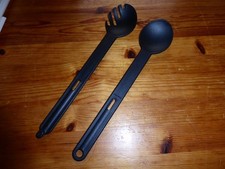 Tupperware Combinette Salatbesteck Spaghetti Zange schwarz wenig benutzt