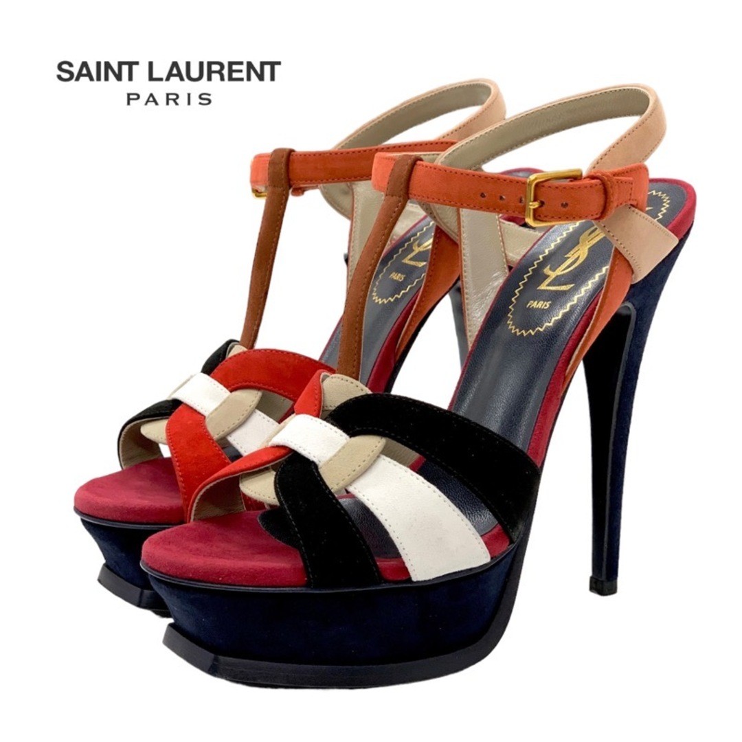 SAINT LAURENT SANDALI OMAGGIO SCARPE CAMOSCIO MULTICOLORE Usati TIEE 0