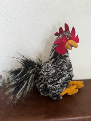 Folkmanis Barred Rock Rooster Hand Puppet, Black, White, Red, Yellow
