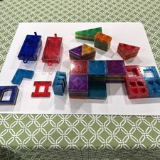 Magna Tiles Lot Parts Pieces 90+ PCS Learning...