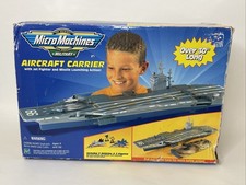 Micro Machines Aircraft Carrier 30" with box & Instructions 1998 NEAR Complete