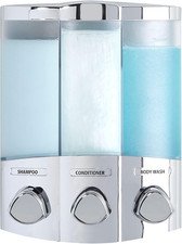 Products 76344-1 Euro Series TRIO 3-Chamber Soap and Shower Dispenser, Chrome