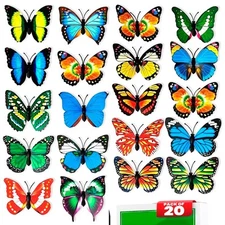 20 Pcs Butterfly Magnets for Refrigerators – 20 PCS - 4 IN, Assorted 20 