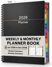 Dunwell Planner Book 2026, 8.5x11 Weekly Monthly Planner, 8.5x11", Colorful 
